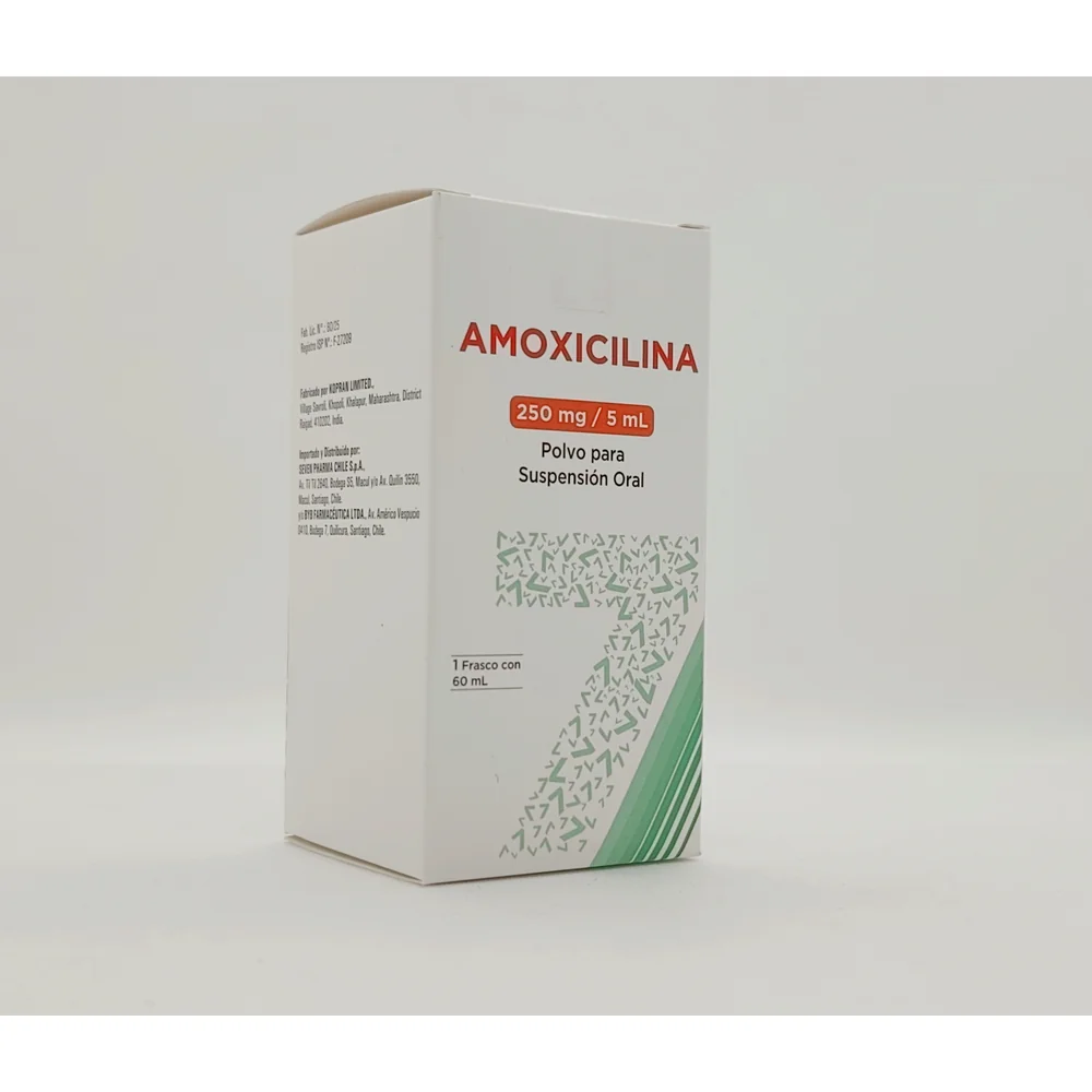 AMOXICILINA 250MG/5ML SUSPENCION ORAL X 60 ML