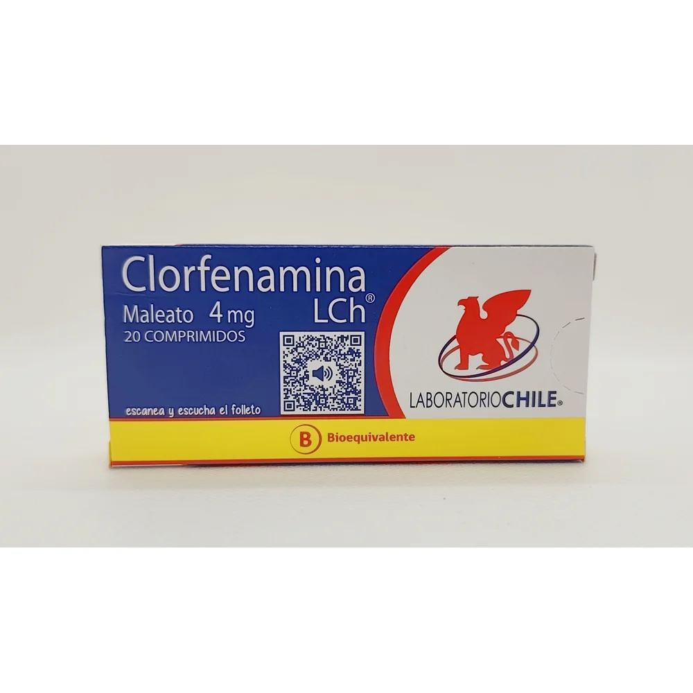 CLORFENAMINA MALEATO 4 MG CJ X 20 COMPRIMIDOS