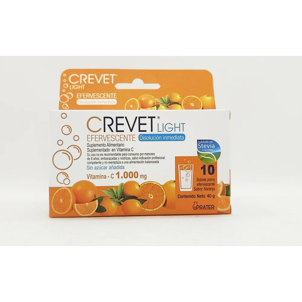 CREVET LIGHT 1000 MG X 10 SOBRES EFERVECENTES